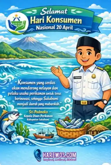 Sri Padmoko, Kepala Dinas Perikanan Sukabumi, ucapkan selamat Hari Konsumen Nasional 2026