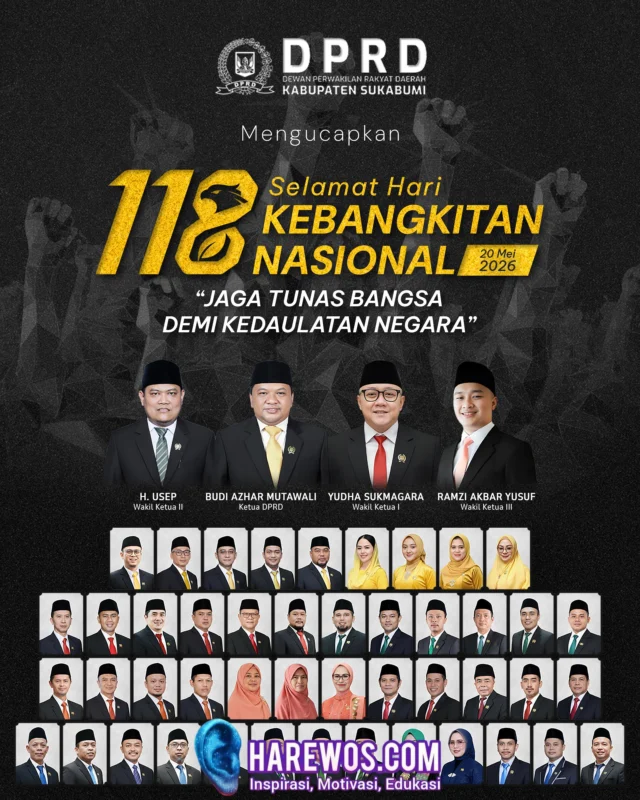 DPRD Kabupaten Sukabumi Mengucapkan Selamat Hari Kebangkitan Nasional 2026 ᴊᴀɢᴀ ᴛᴜɴᴀꜱ ʙᴀɴɢꜱᴀ ᴅᴇᴍɪ ᴋᴇᴅᴀᴜʟᴀᴛᴀɴ ɴᴇɢᴀʀᴀ