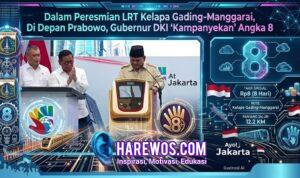 Dalam Peresmian LRT Kelapa Gading-Manggarai, Di Depan Prabowo, Gubernur DKI ‘Kampanyekan’ Angka 8